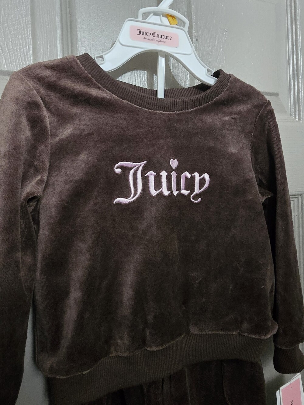 Juicy Couture Kids Brown Velour Matching Set with Pink Logo Size 3t NWT - Picture 2 of 5